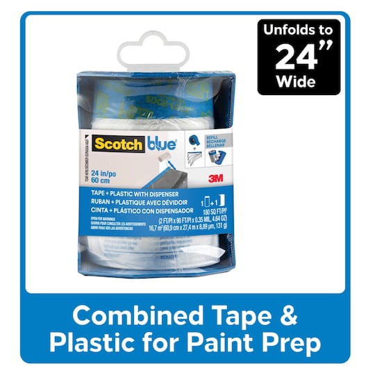 ScotchBlue™ 24" x 90ft. Painter's Tape & Plastic with Dispenser